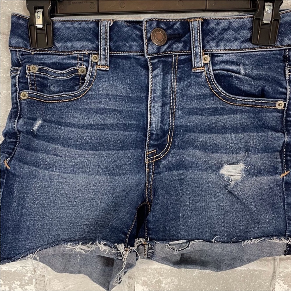 American Eagle high-rise Shortie denim shorts